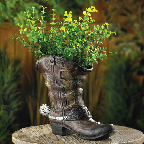 cowboy boot plant pot Cowboy Boot Planter with Spur