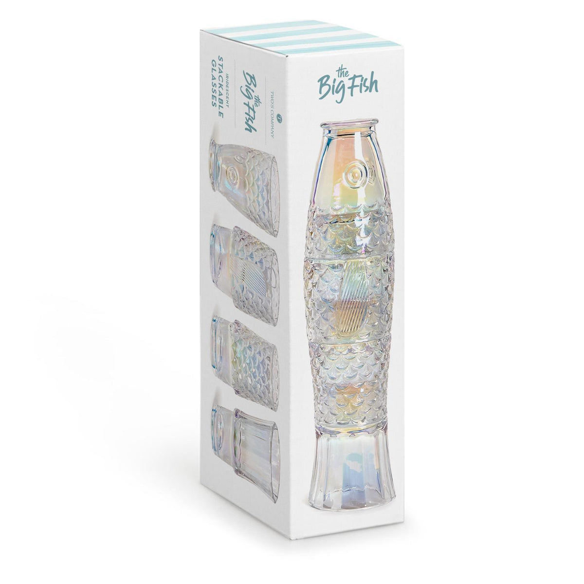 Big Fish Stackable Iridescent Glasses S/4