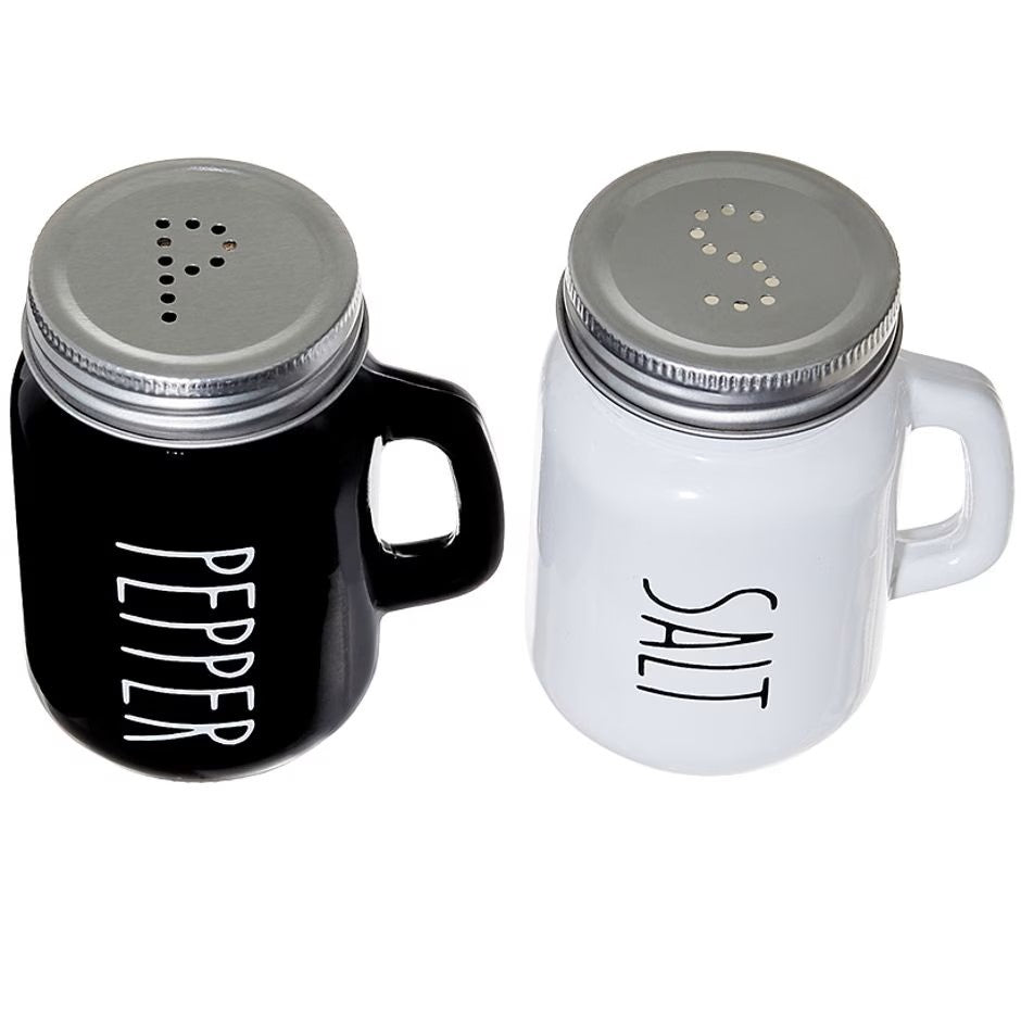 Black &amp; White Condiment Shakers