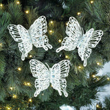 White Butterfly Ornament Set of 3