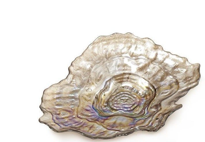 Lustrous Sea Glass Clam Shell Decorative Trays