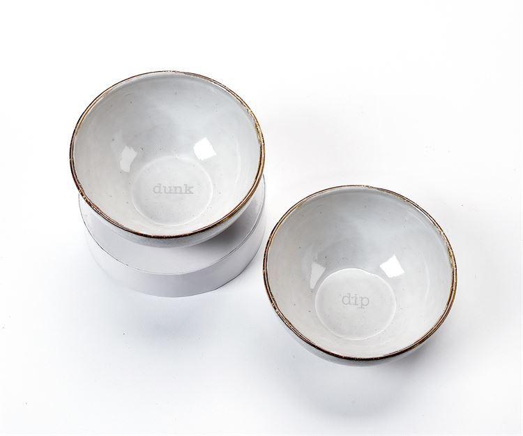 Antique White Dipping Bowls Set