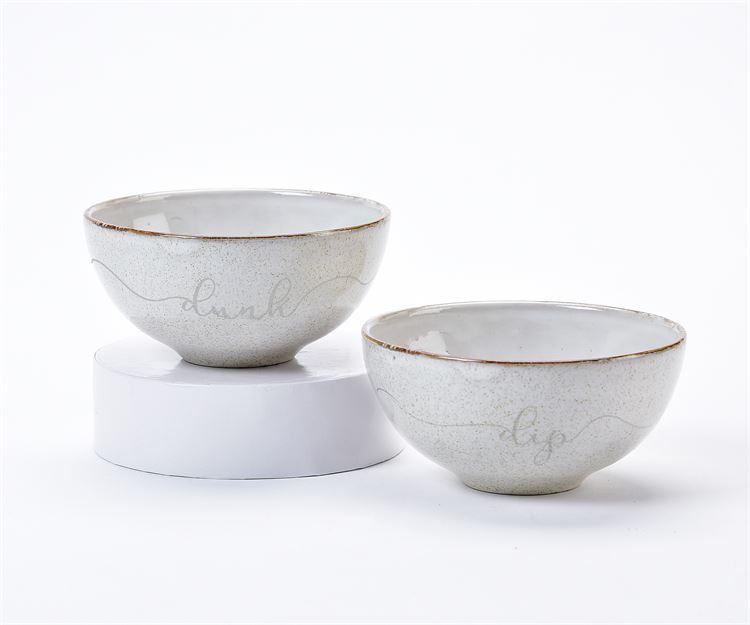 Antique White Dipping Bowls Set