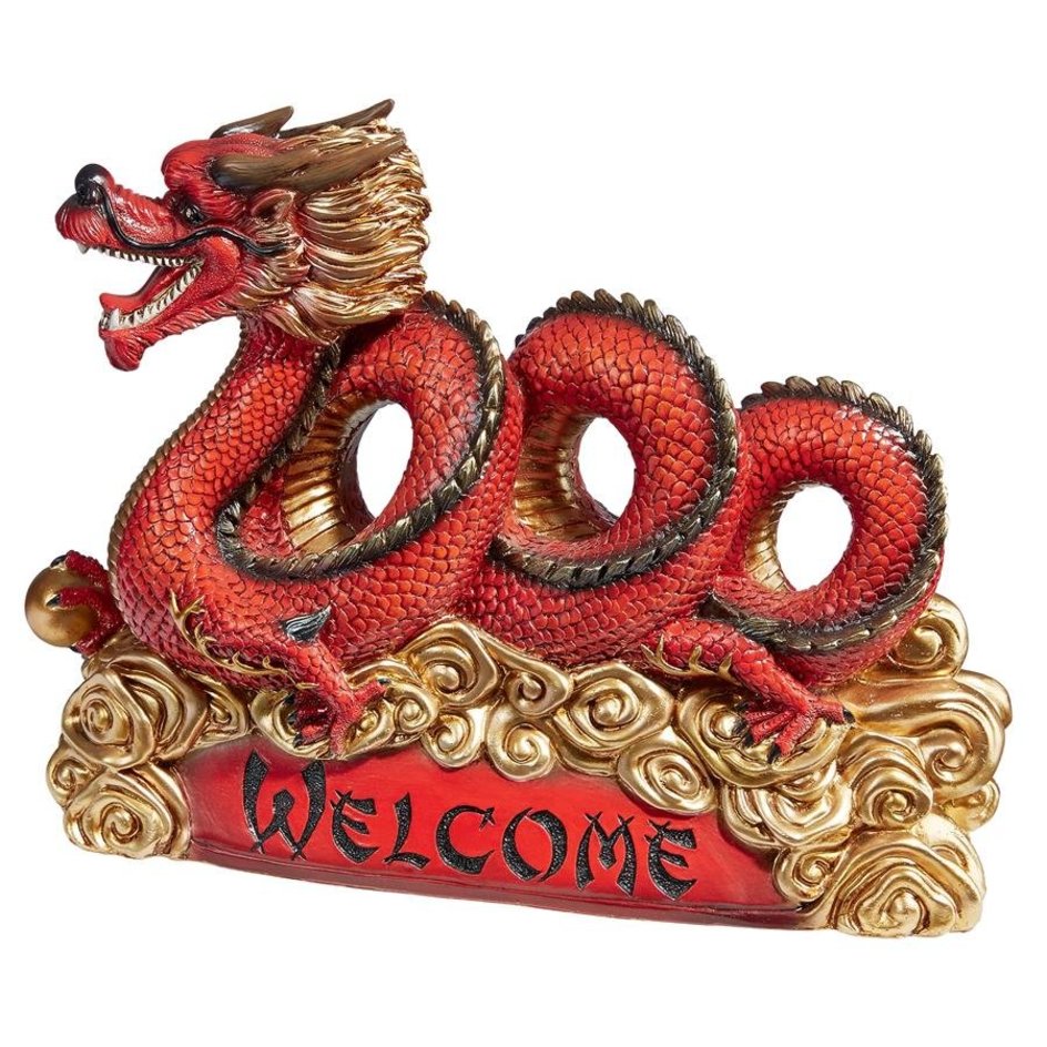 Asian Dragon Welcome Sign