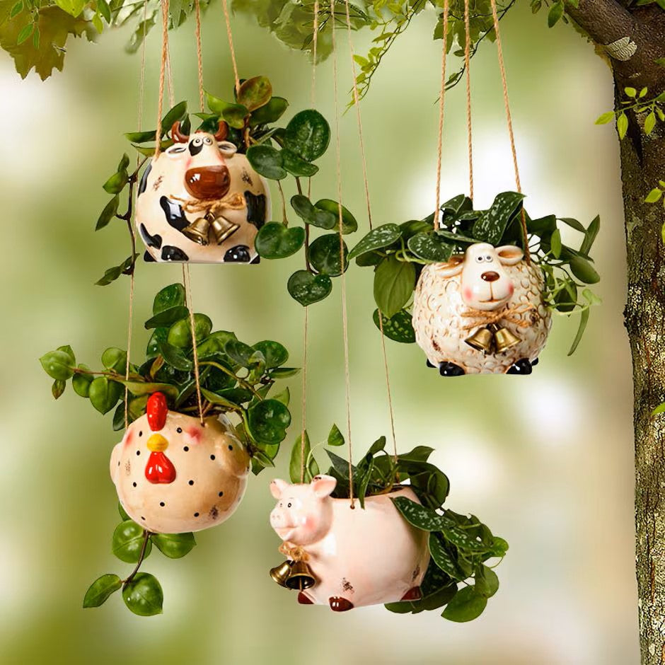Hanging Farm Animal Planters
