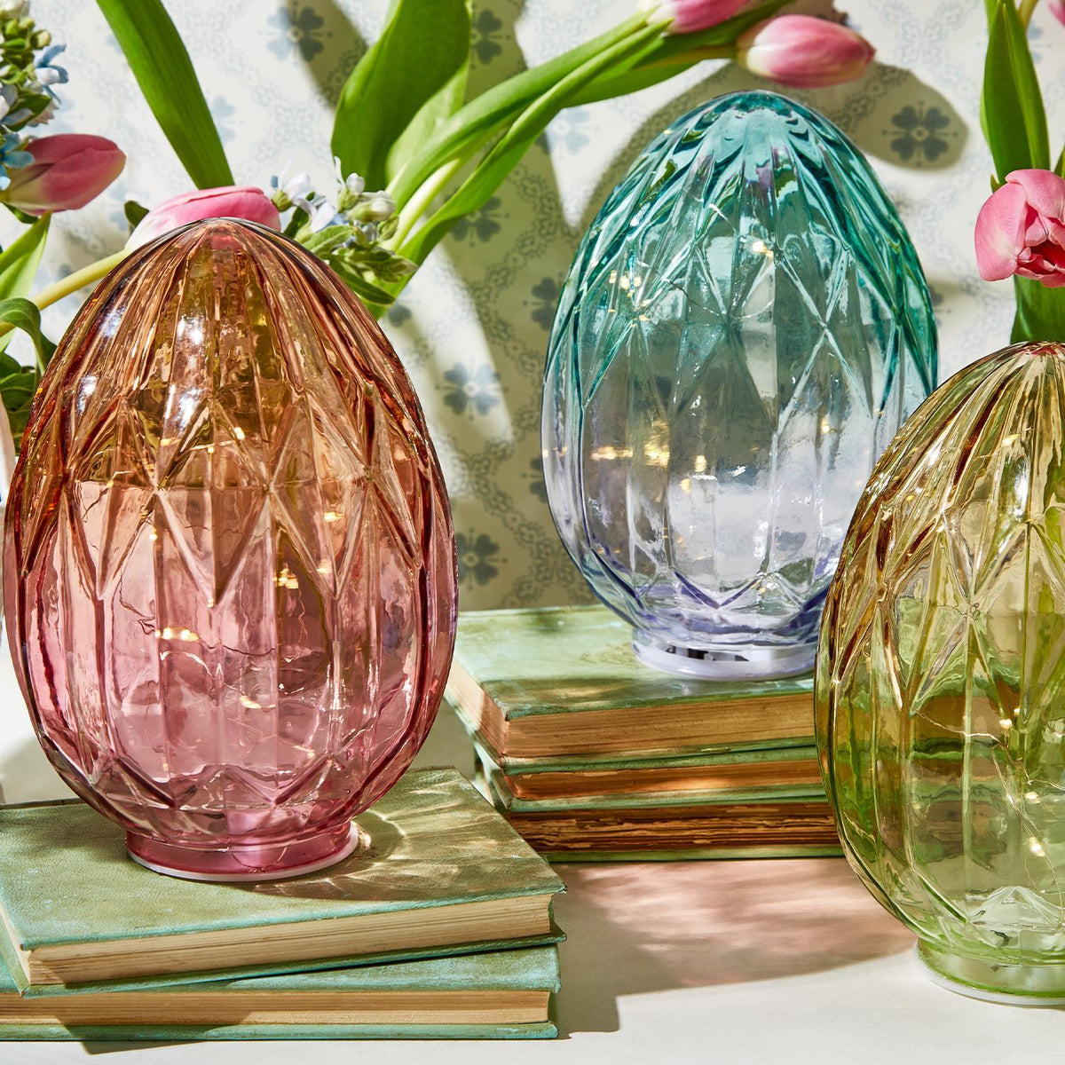 Glass Faceted Easter Eggs