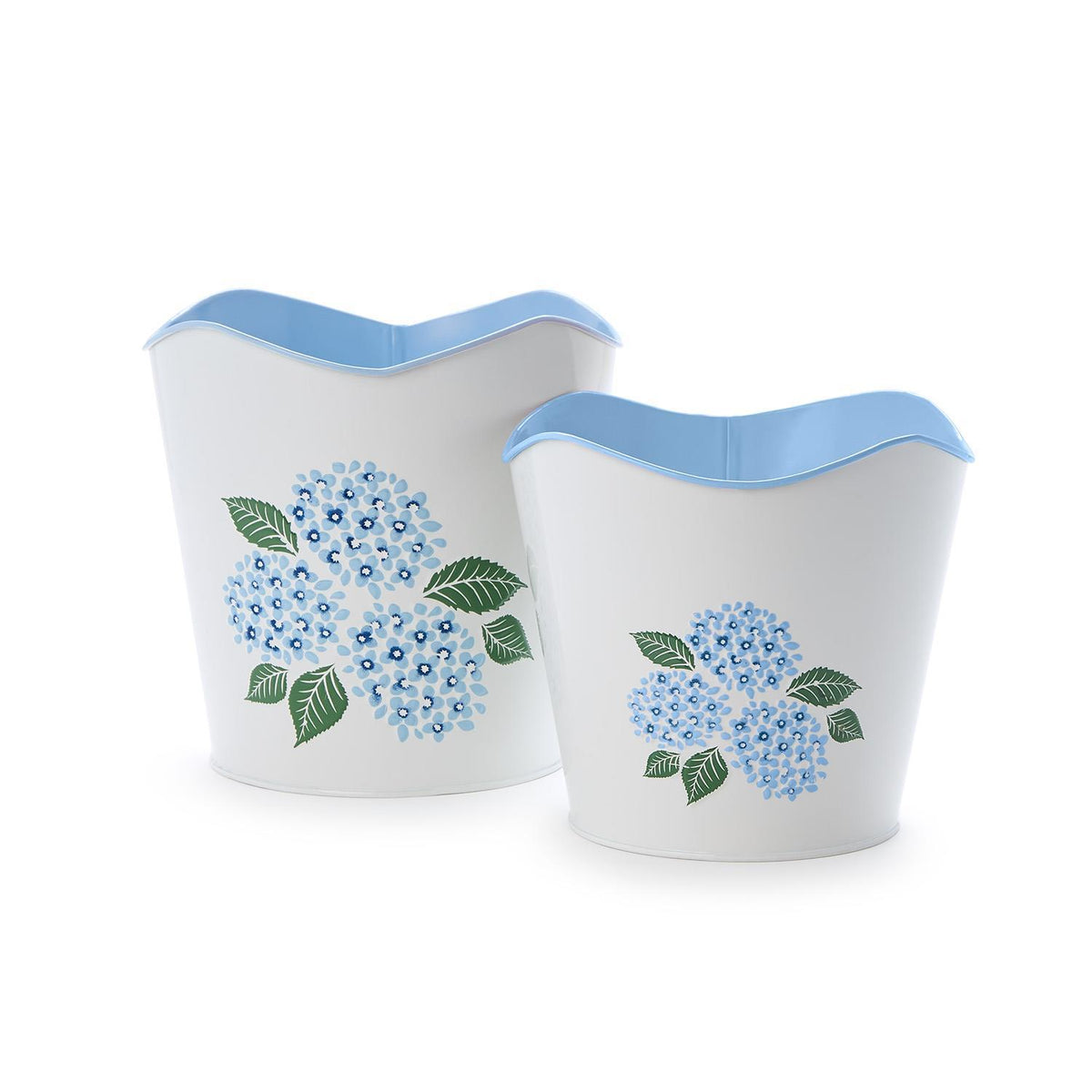 Blue Hydrangea Cachepots S/2