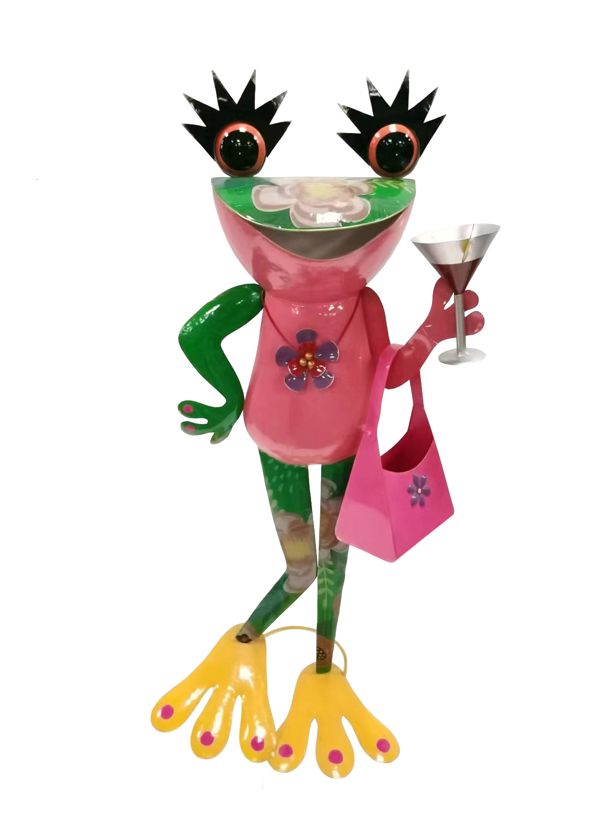 Large Sassy Frog with Drink & Purse