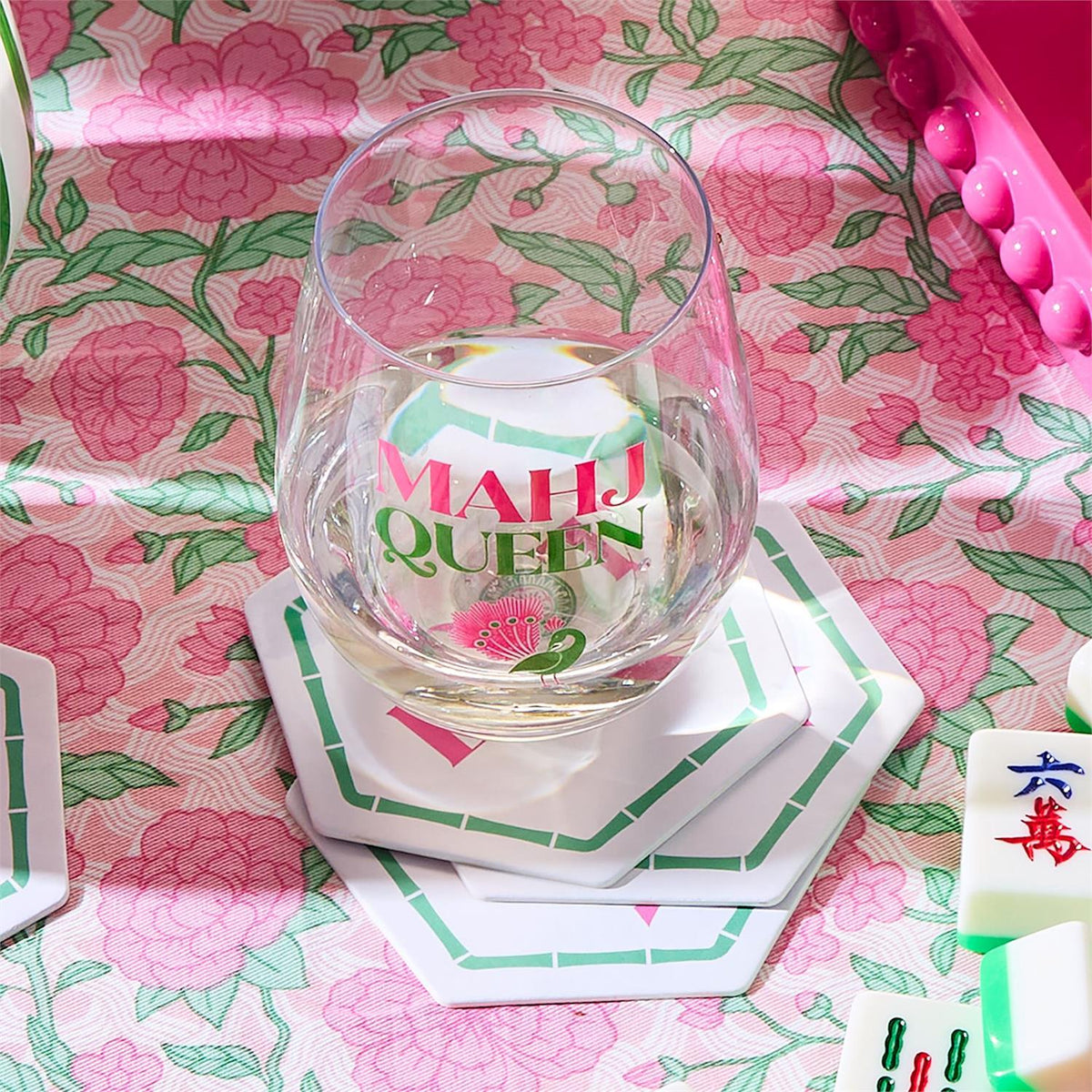 Mahj Queen Wine Glass