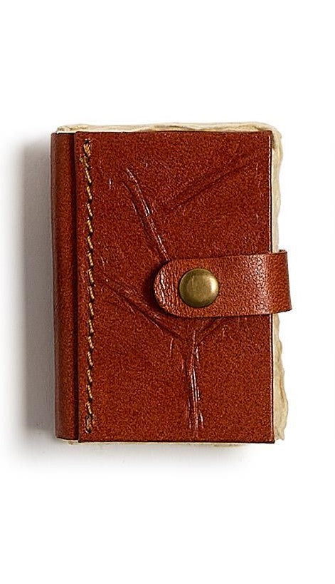 Crushed Leather Deckle Edge Mini Journals