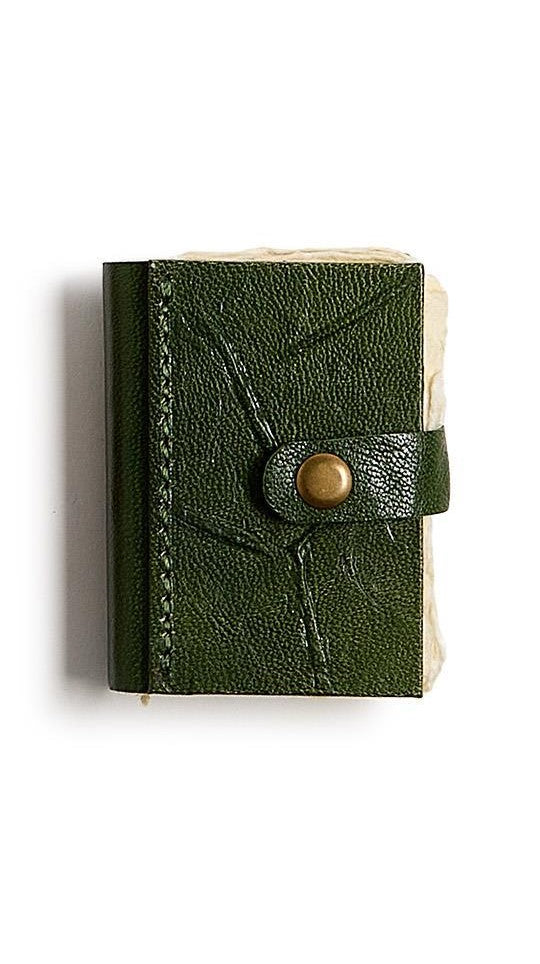 Crushed Leather Deckle Edge Mini Journals