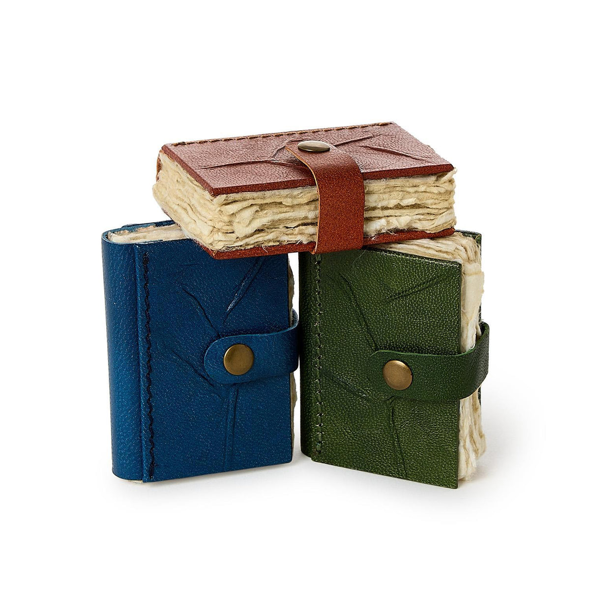 Crushed Leather Deckle Edge Mini Journals