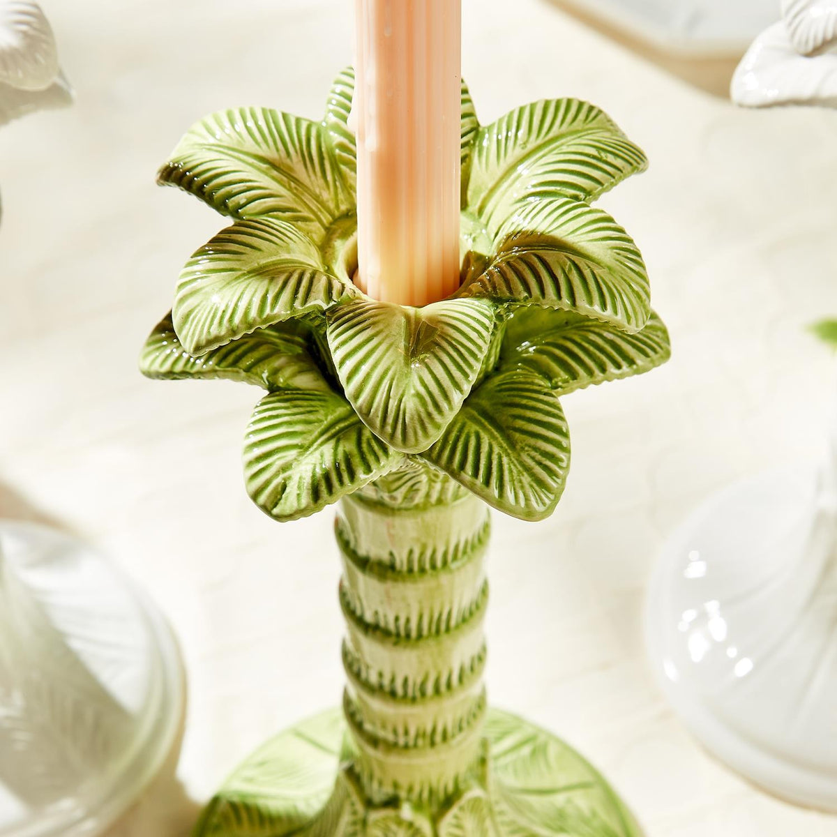 Palm Leaf Candle Holders S/2