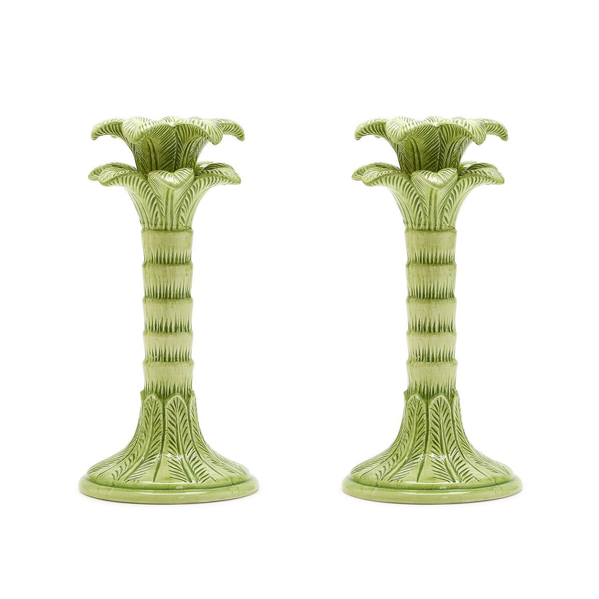 Palm Leaf Candle Holders S/2