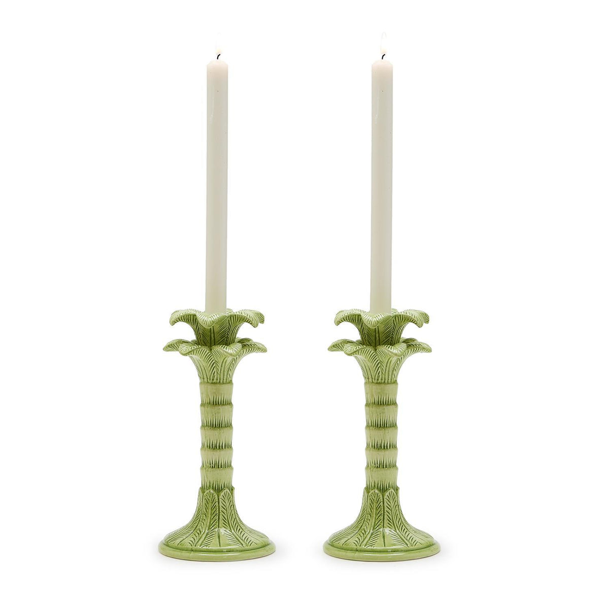 Palm Leaf Candle Holders S/2