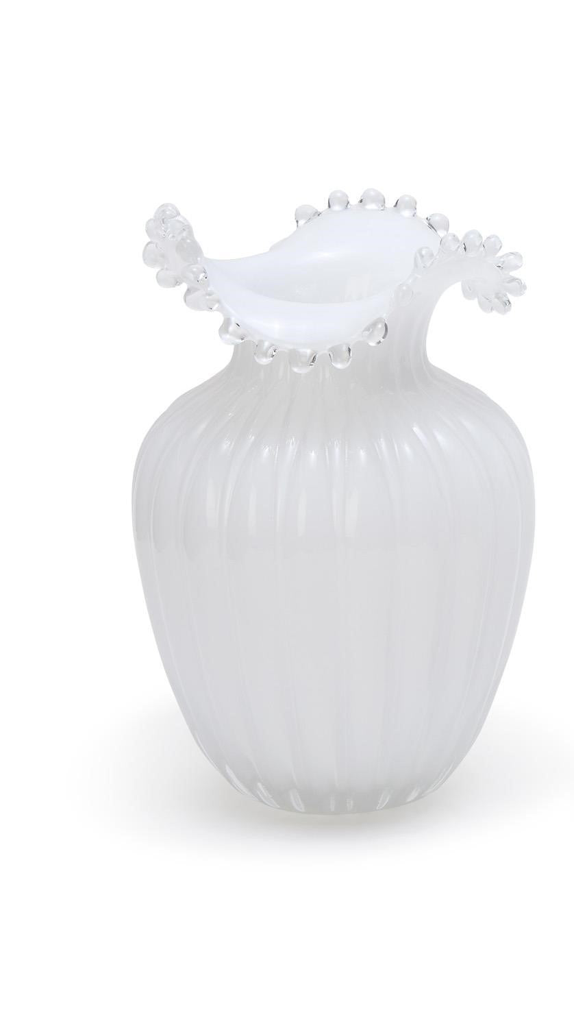 Glass Pearl White Vase