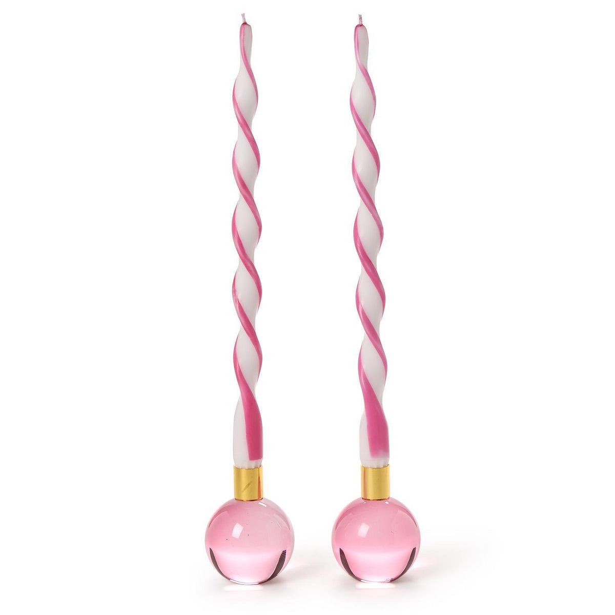Pink Color Pop Taper Candle Holders S/2