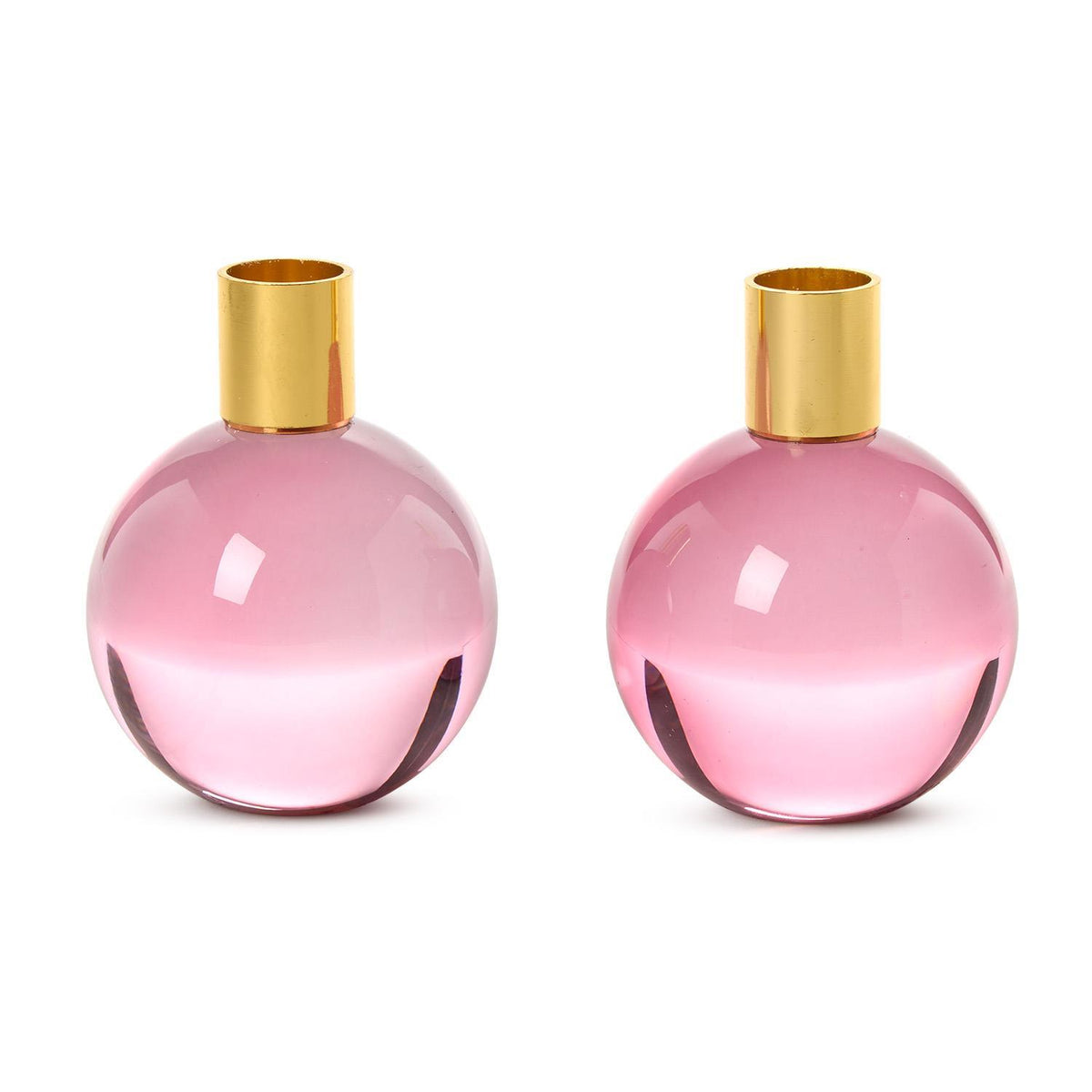 Pink Color Pop Taper Candle Holders S/2