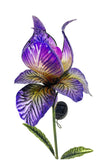 Solar Glass Iris Flower Garden Stakes