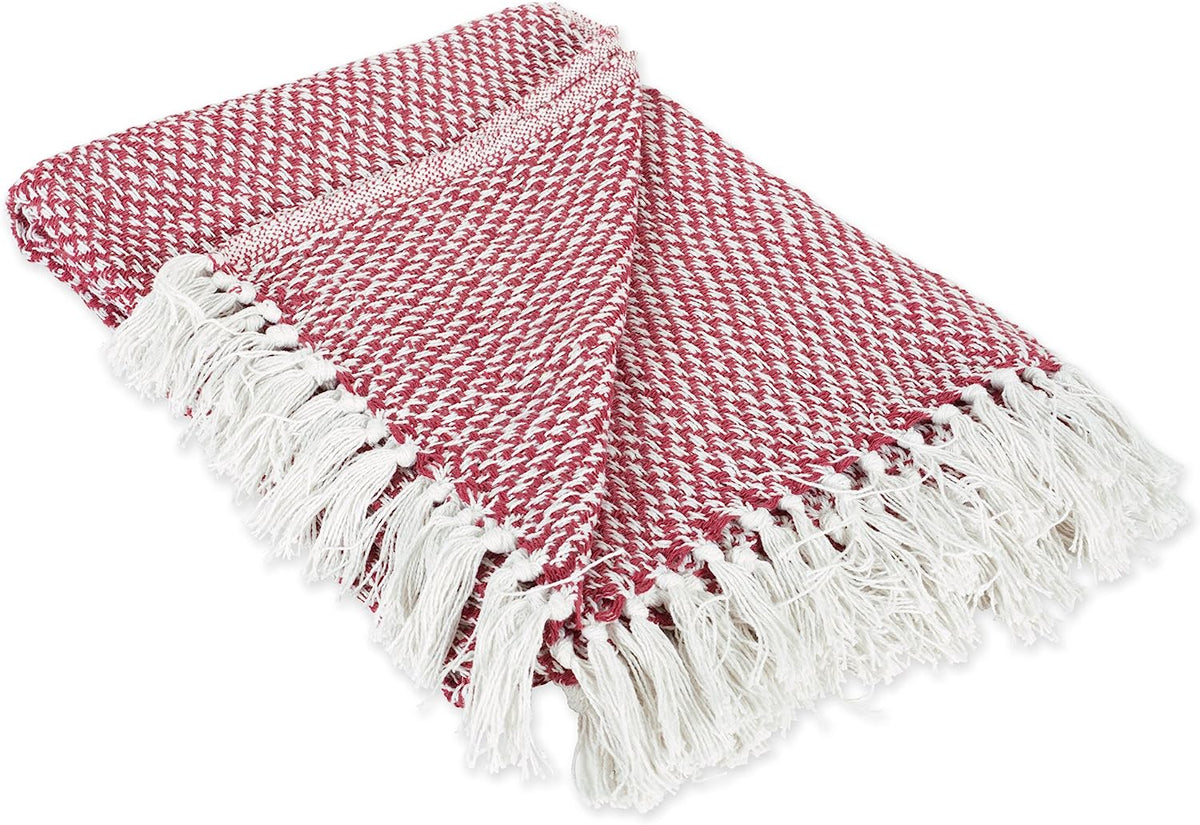 Red &amp; White Throw