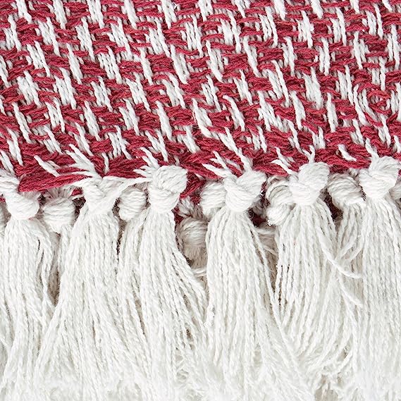 Red &amp; White Throw