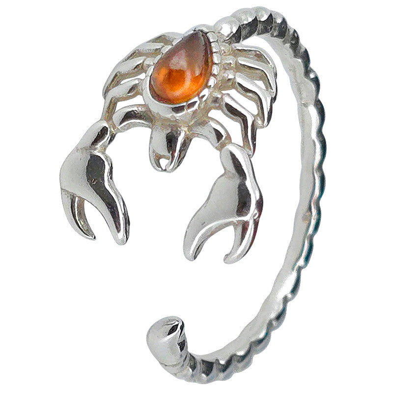 Scorpion Sterling Silver Adjustable Ring