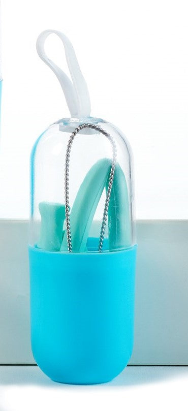 Travel Silicone Straws S/2