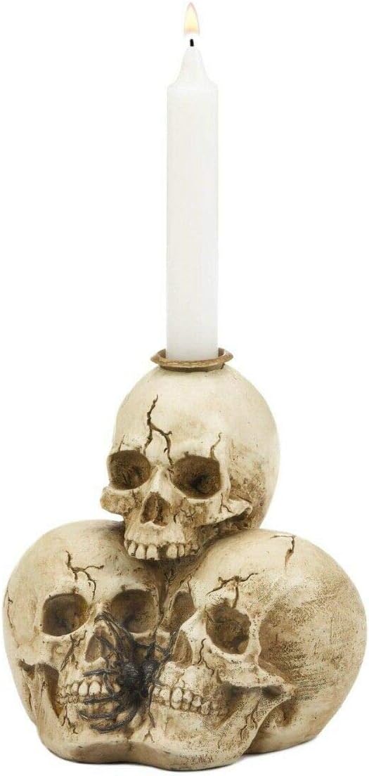 Triple Skull Candle Holder