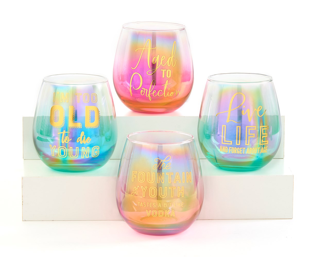 Birthday Stemless Wine Glasses