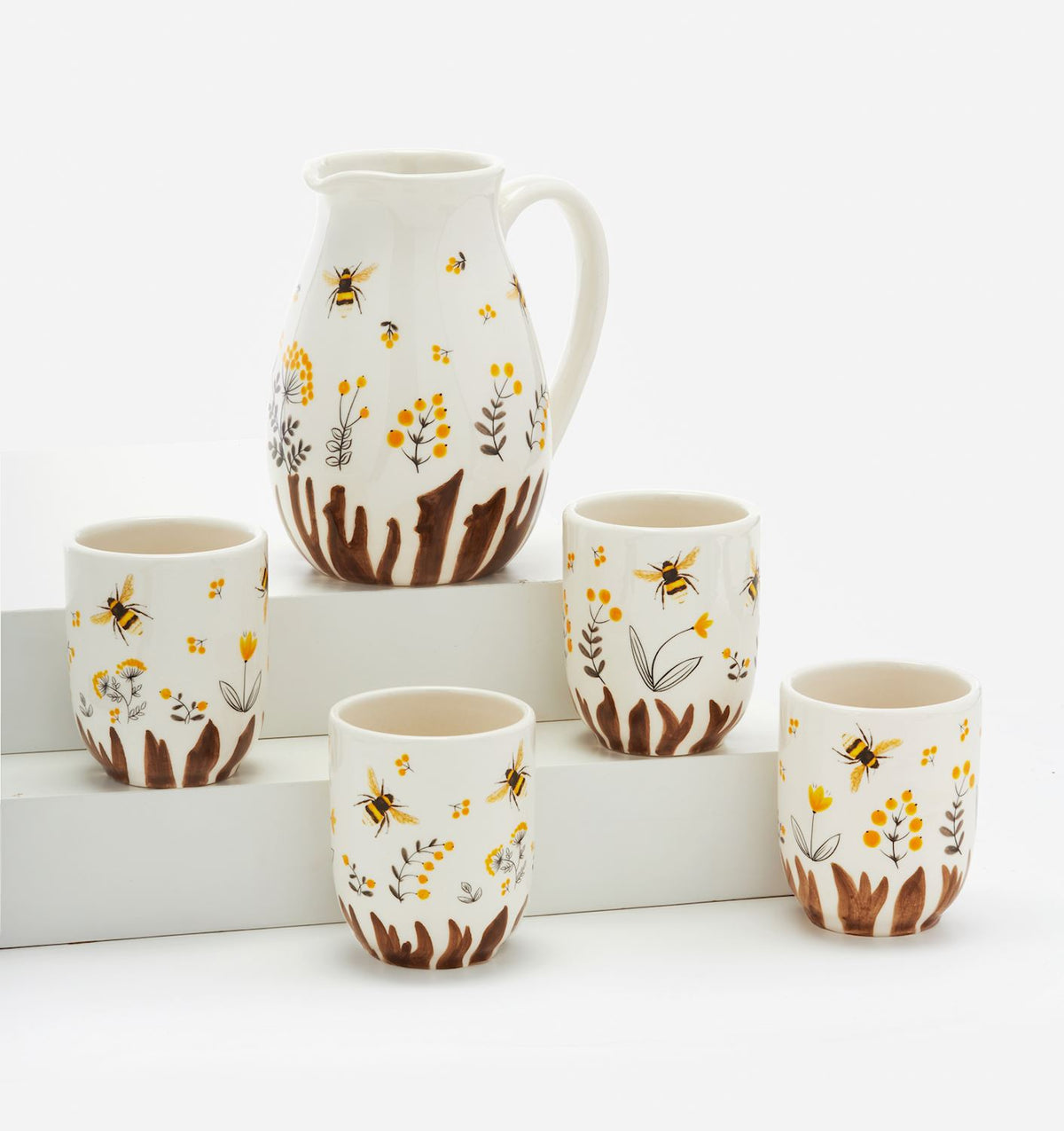 Ceramic Pitcher and Mugs