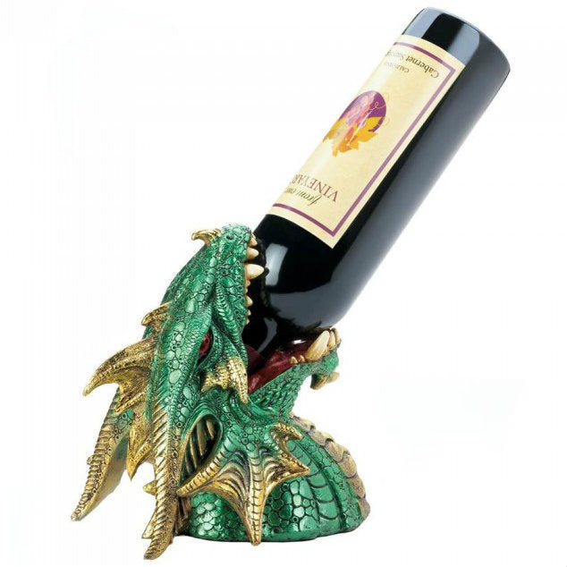 Green &amp; Gold Dragon Wine Bottle holder