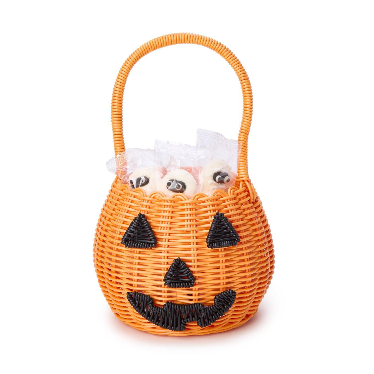 Faux Wicker Jack O Lantern Basket