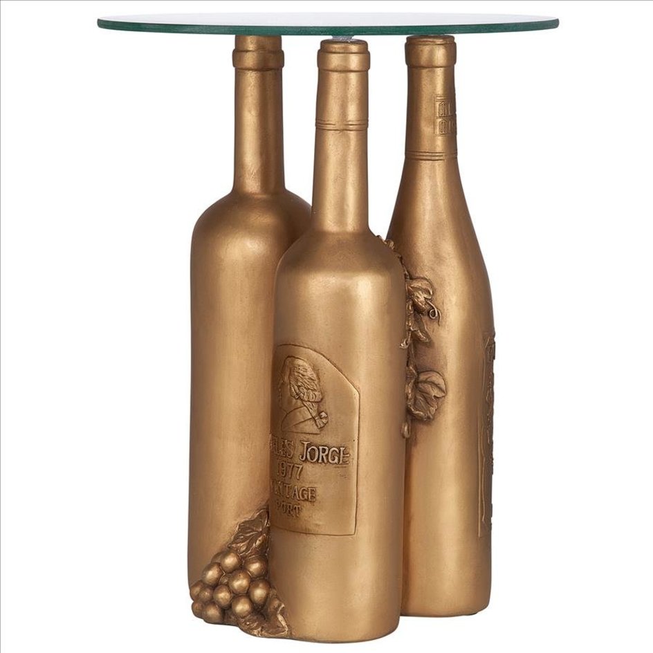 Wine Bottle Glass Top Table