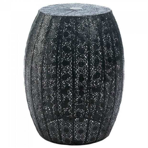 Black Lace Stool | Black Moroccan Stool | AMP's Market Place