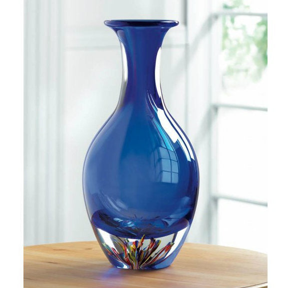 Blue Glass Vase | Art Glass Vase | AMP's Market Place