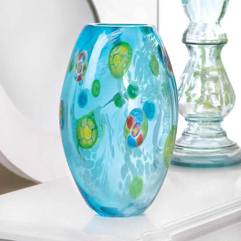 Glass Vase Decor | Glass Vase with Flourishes | AMP&#39;s Market Place