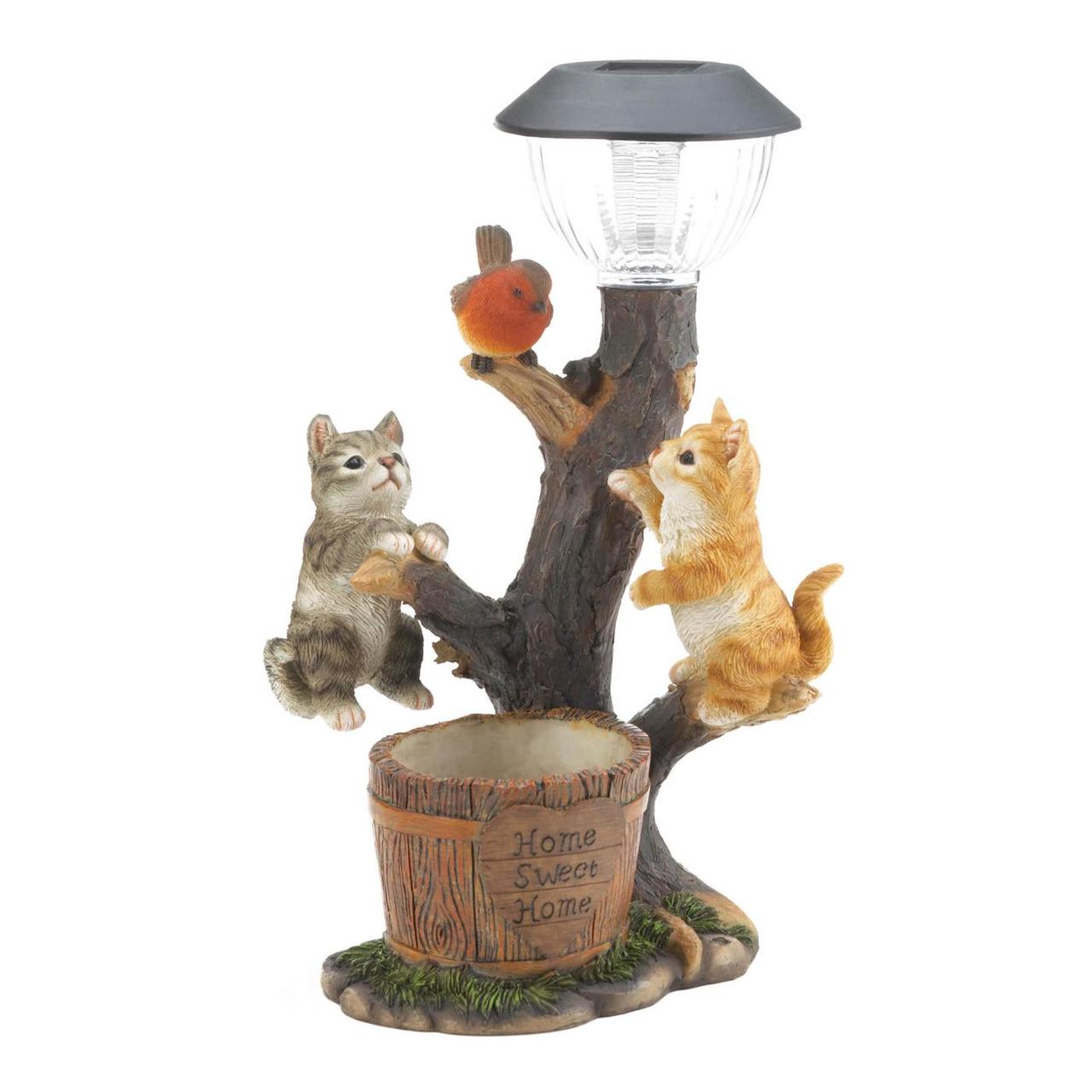 Cats and Bird Solar Planter | Cat Bird Planter | AMP's Market Place