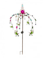 Hummingbird Garden Stake with Beaded Ornaments Solar Lighted