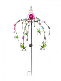 Hummingbird Garden Stake with Beaded Ornaments Solar Lighted