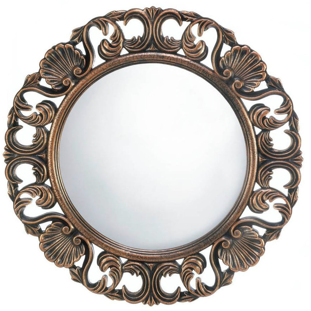 Ornate Wood Frame Wall Mirror