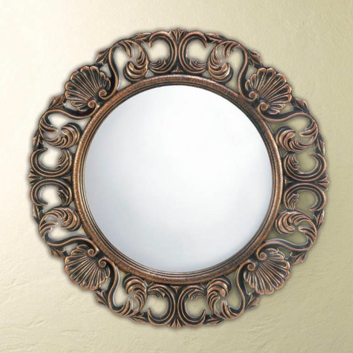 Ornate Wood Frame Wall Mirror