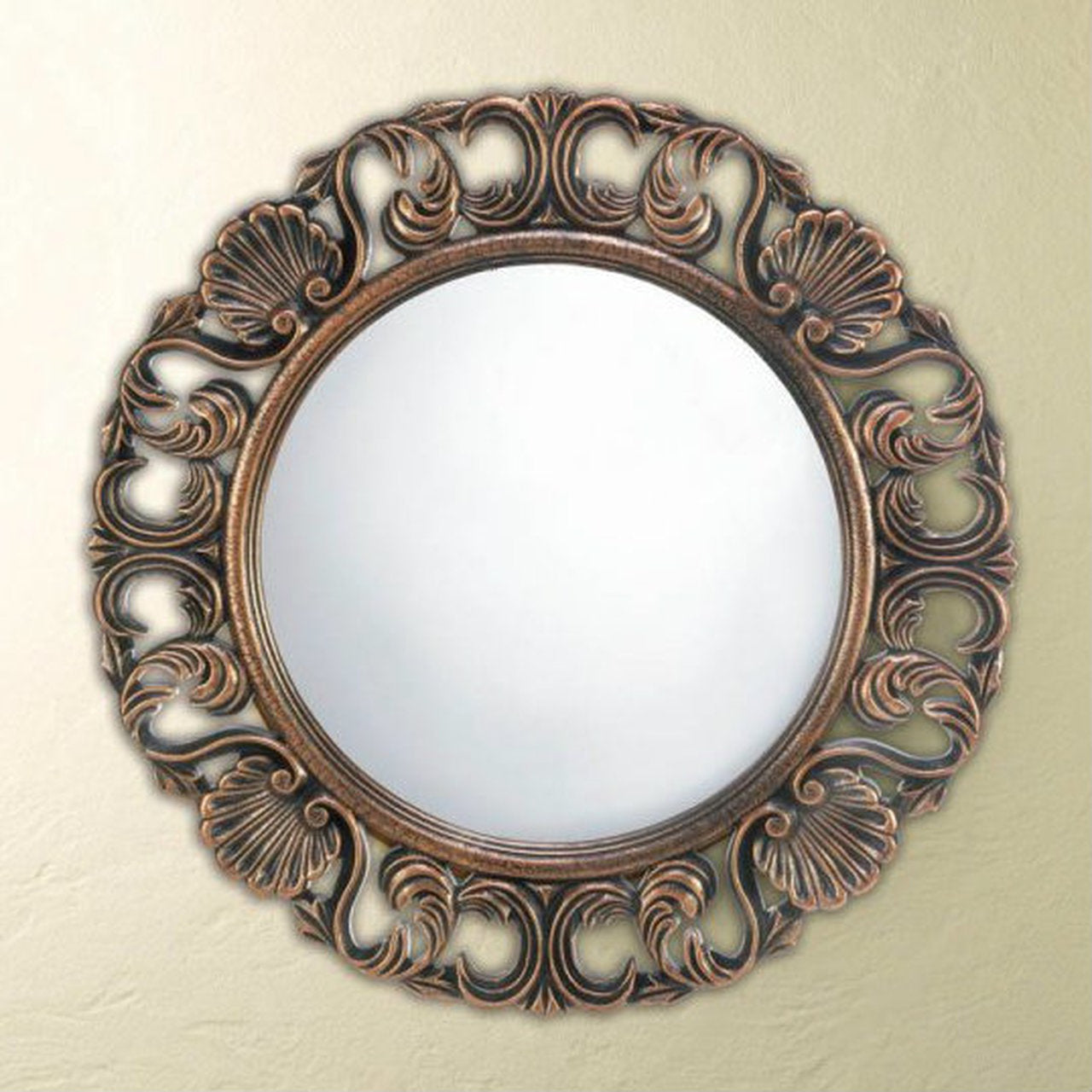 Ornate Wood Frame Wall Mirror