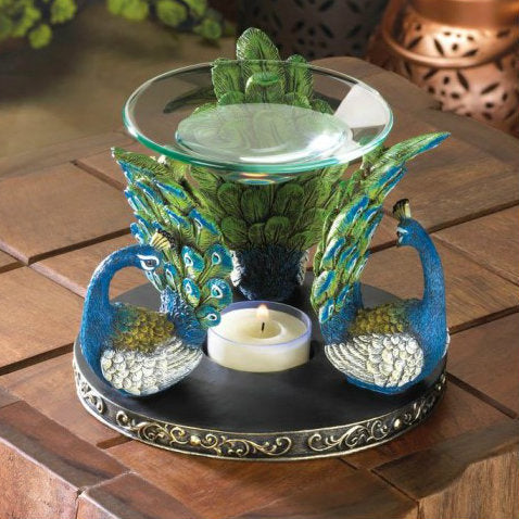 Peacock Trio Oil Warmer