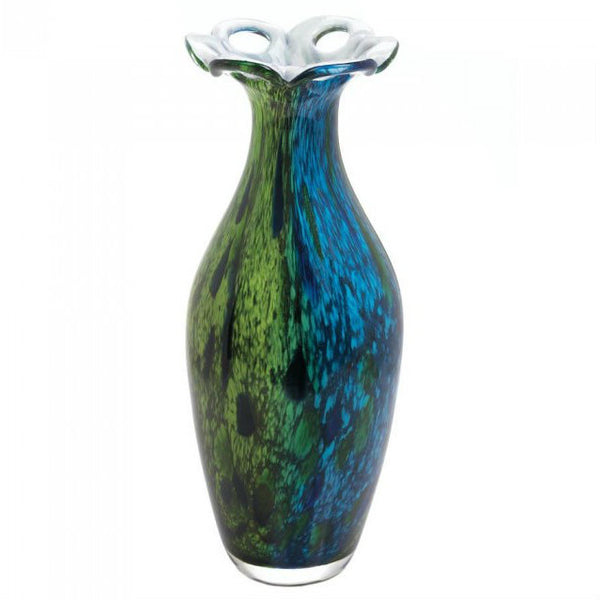 Peacock Blooming Art Vase