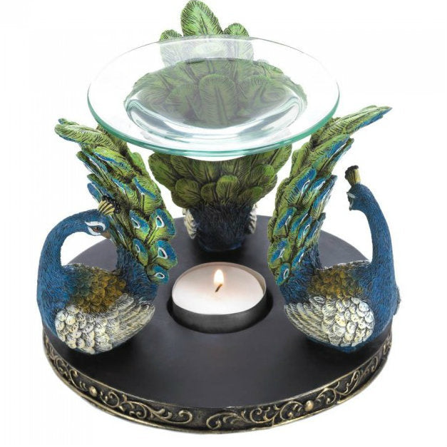 Peacock Trio Oil Warmer