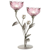 Pink Flowers Candle Holders