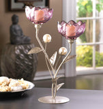 Pink Flowers Candle Holders