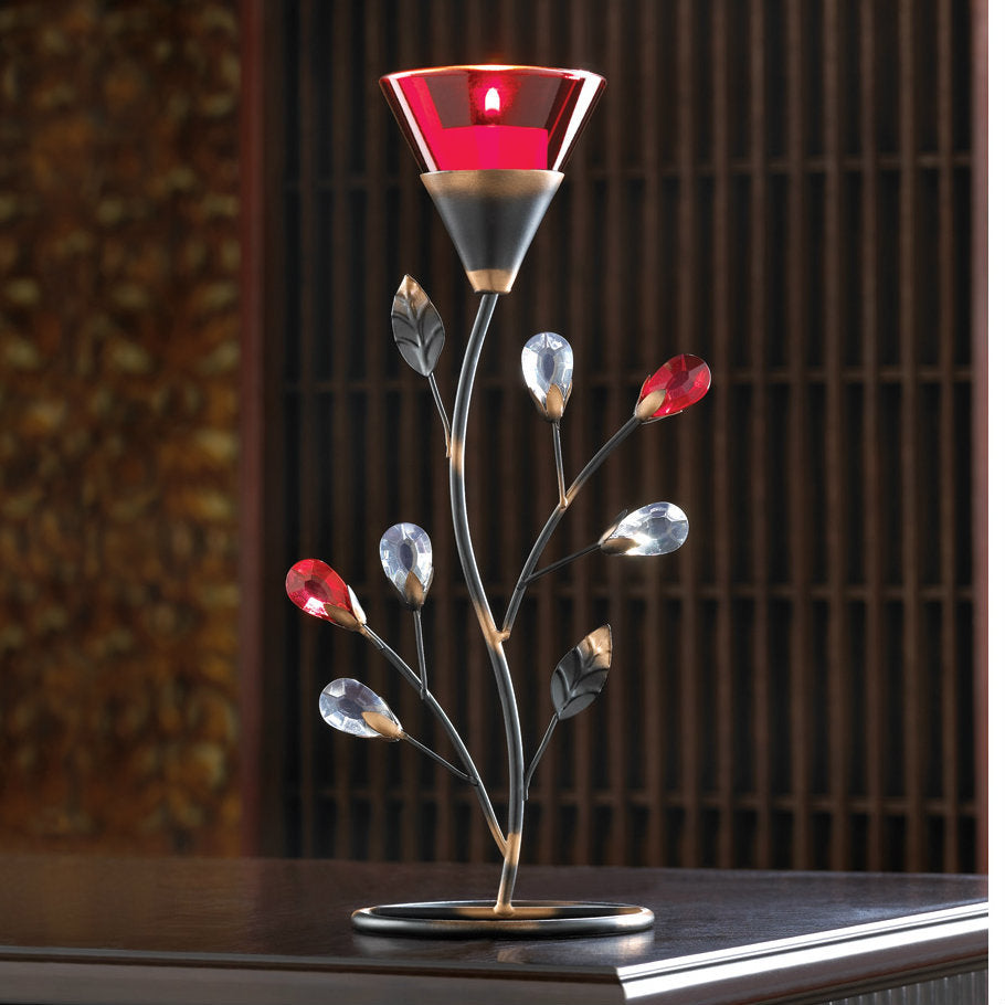 Romantic Red Blossom Tealight Holder