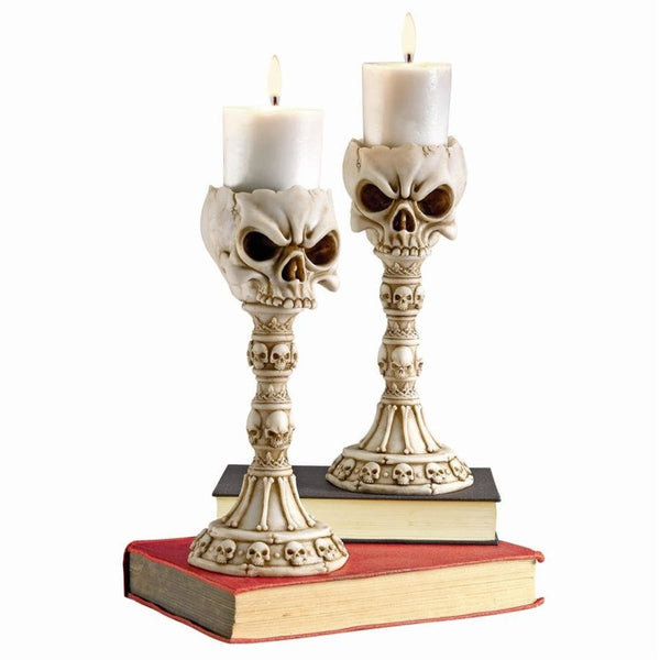 Skullduggery Candle Sticks Set of 2