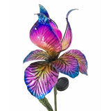 Solar Glass Iris Flower Garden Stakes